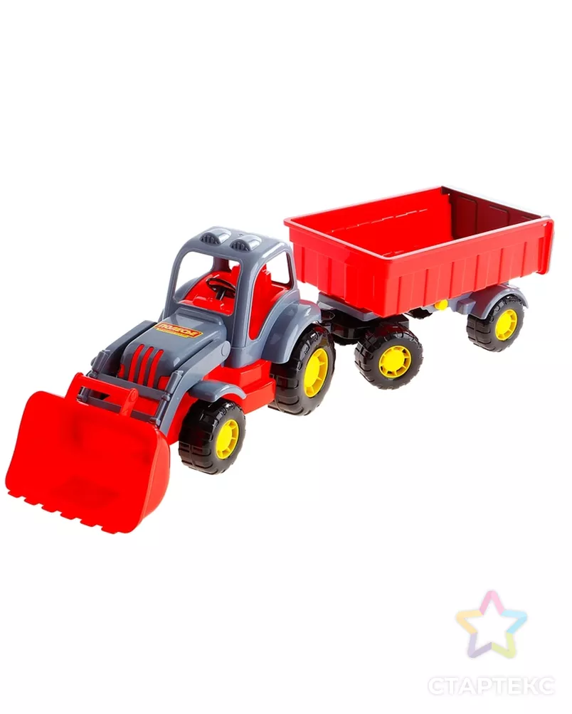 Трактор с прицепом №1 и ковшом «Силач», МИКС арт. СМЛ-102838-1-СМЛ0000882833 - рис. 2