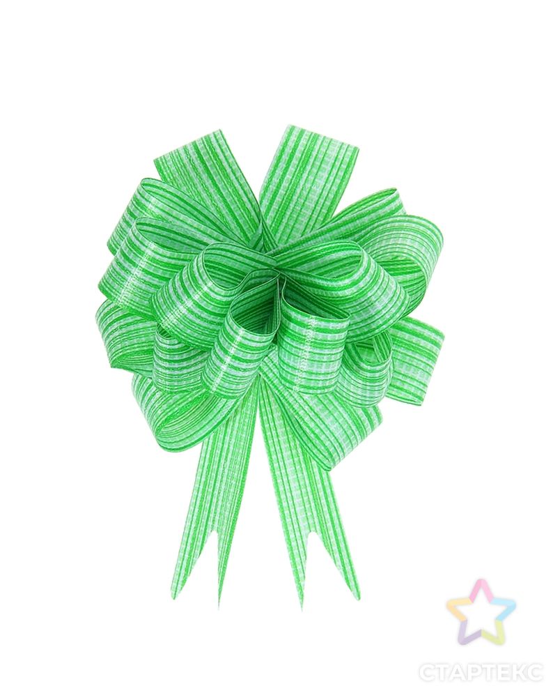 Бант-шар №3 "Тонкие полоски", цвет зелёный арт. СМЛ-95602-2-СМЛ0000894777 1