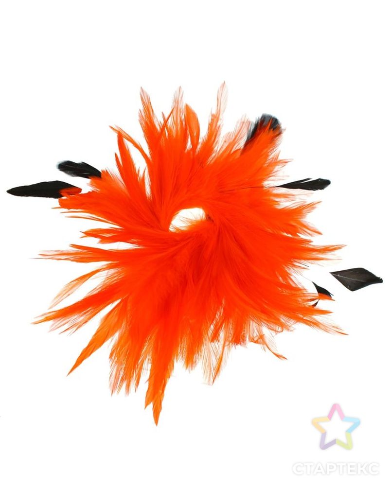 Карнавальное перо, зажим + значок, цвет оранжевый арт. СМЛ-25194-1-СМЛ0931344 2