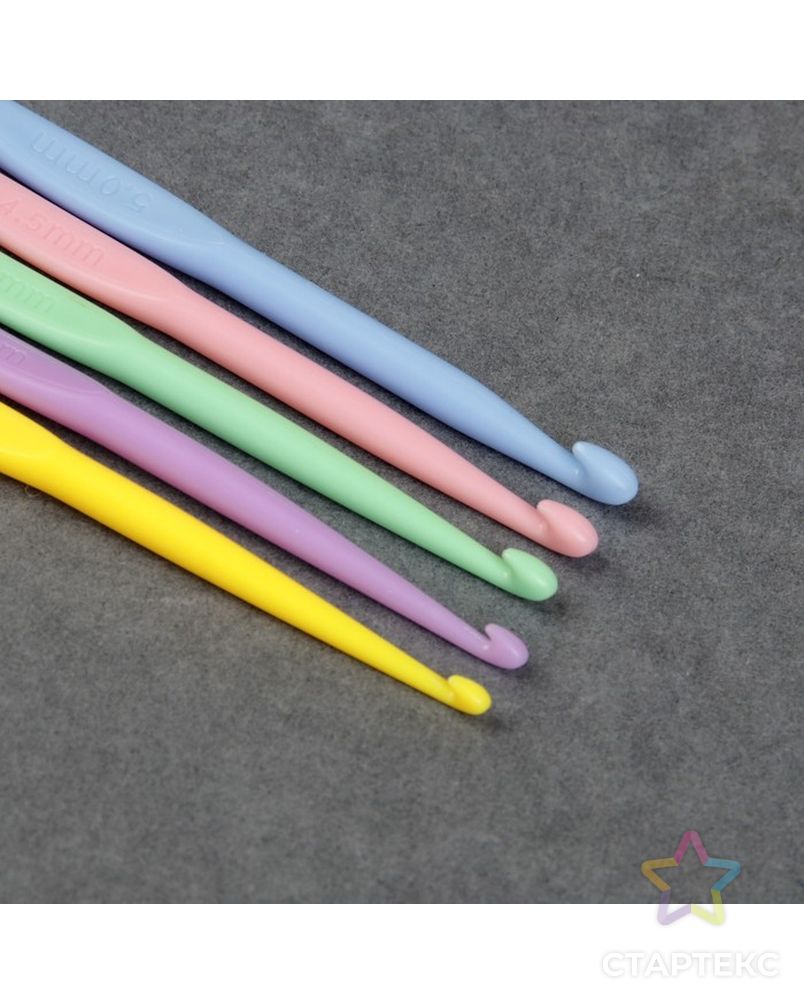 Набор крючков для вязания, d = 2,8-10 мм, 15 см, 9 шт, цвет МИКС арт. СМЛ-25314-1-СМЛ0970814 4