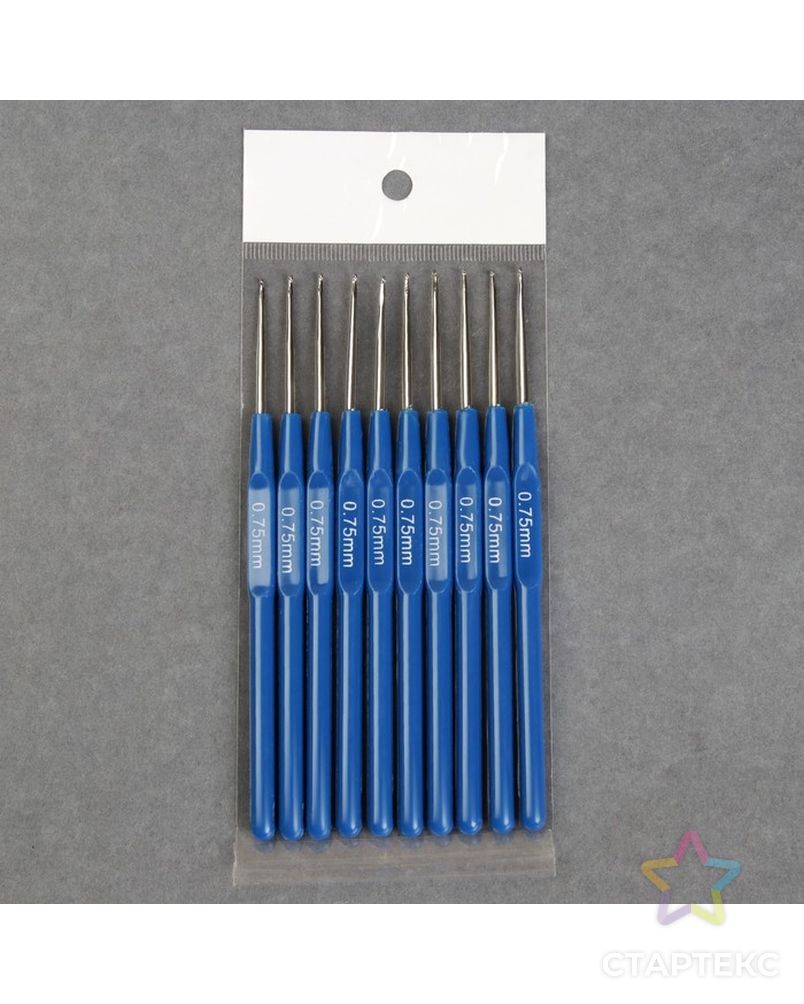 Крючок для вязания, с пластиковой ручкой, d = 2,5 мм, 13,5 см арт. СМЛ-19616-4-СМЛ0971306 4