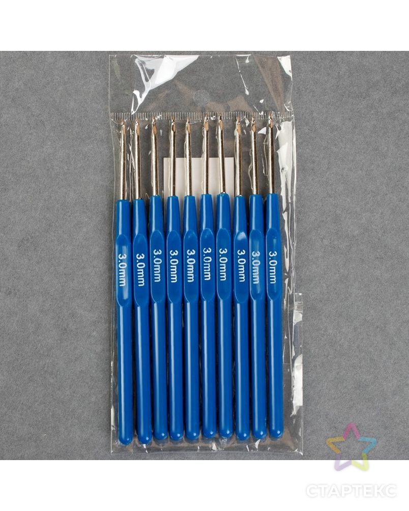 Крючок для вязания, с пластиковой ручкой, d = 2,5 мм, 13,5 см арт. СМЛ-19616-7-СМЛ0971323 4