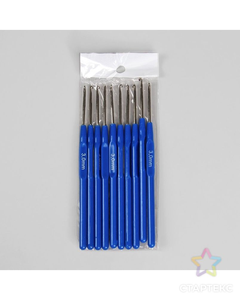 Крючок для вязания, с пластиковой ручкой, d = 2,5 мм, 13,5 см арт. СМЛ-19616-7-СМЛ0971323 5