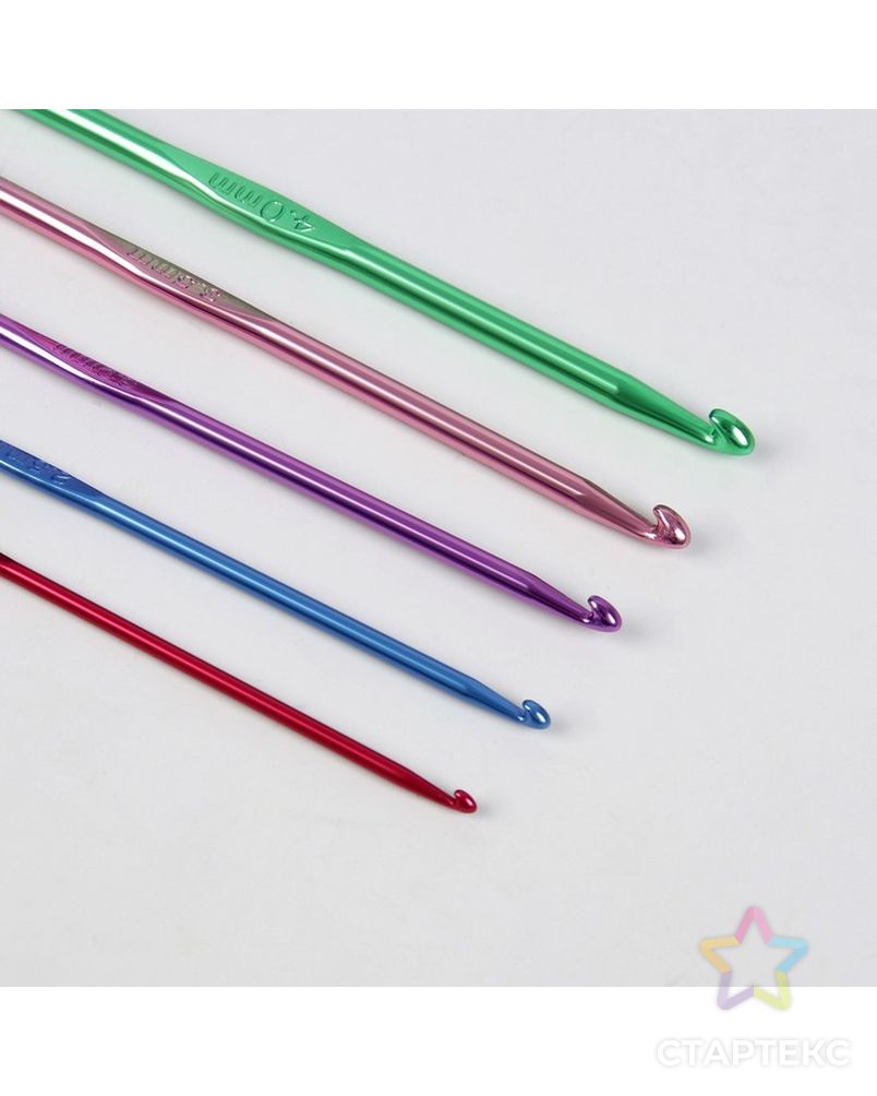 Набор крючков для вязания, d = 0,6-6,5 мм, 13/18 см, 22 шт, цвет МИКС арт. СМЛ-25335-1-СМЛ0971328 4