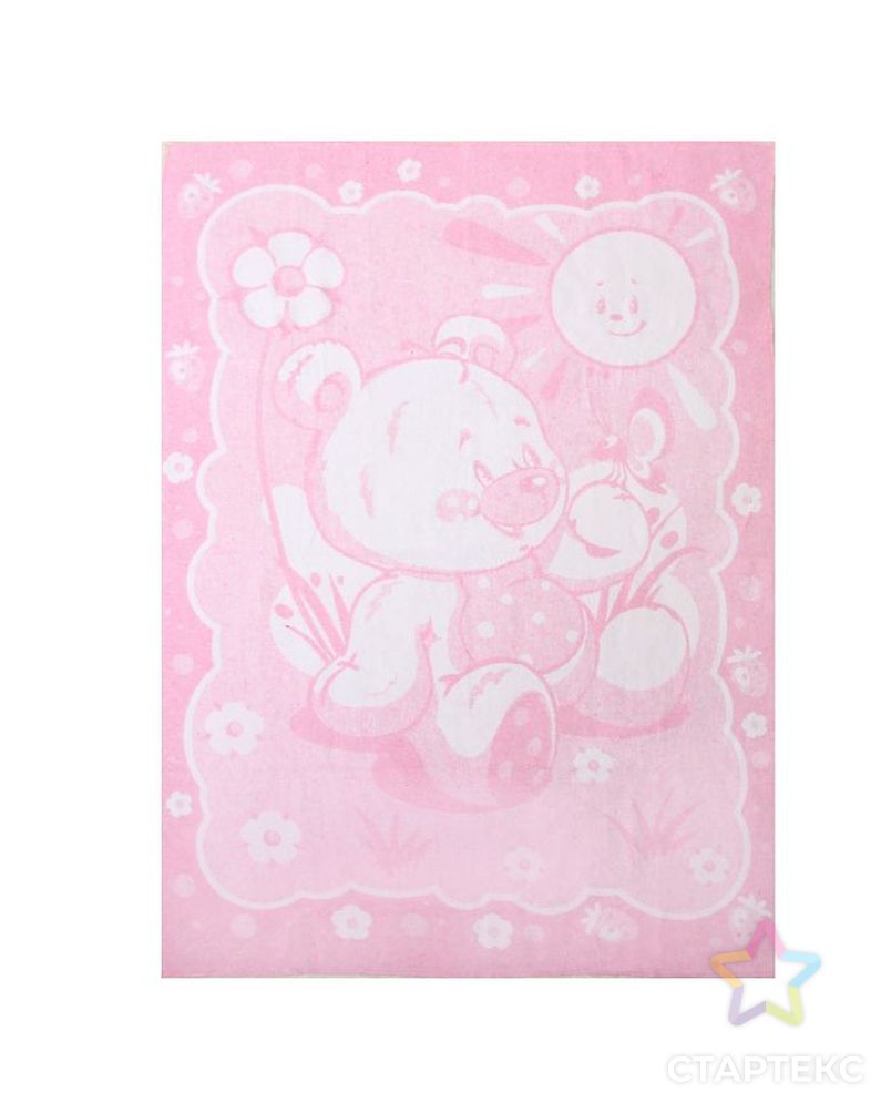 Одеяло жаккардовое "Барни", размер 100х140 см, хлопок, цвет белый/розовый арт. СМЛ-25338-1-СМЛ0972687 2