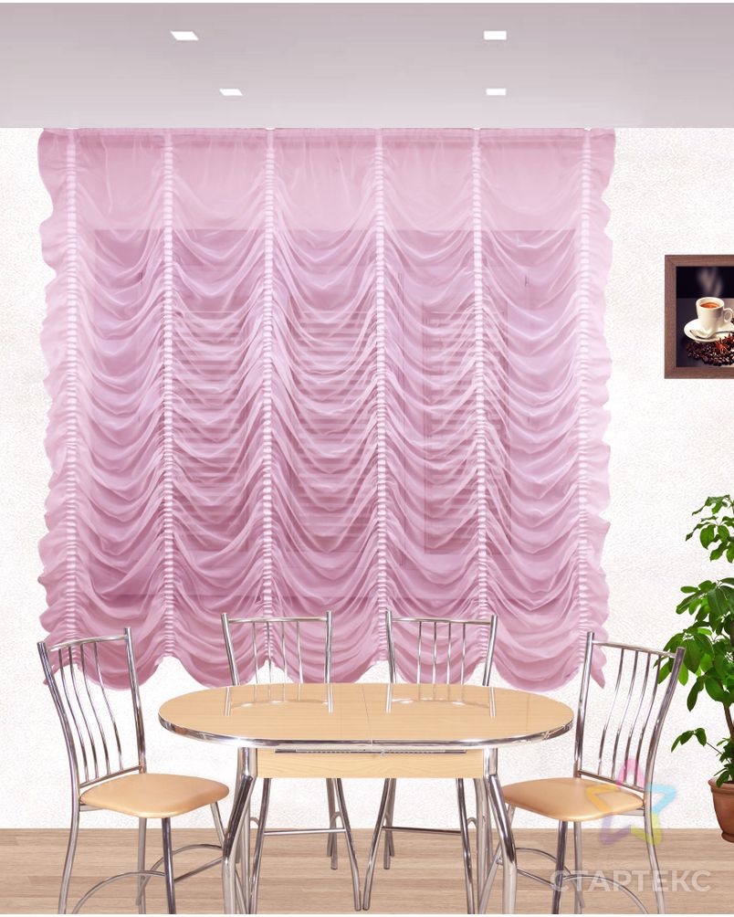 Комплект штор для кухни "Мишель" розовый арт. ТКС-69-1-ТКС0017540310 1