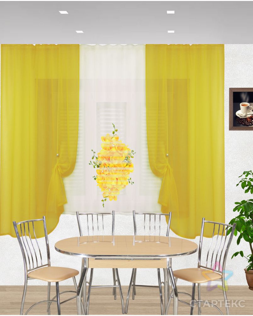 Комплект штор для кухни "Ника" жёлтый арт. ТКС-73-1-ТКС0017540314 1