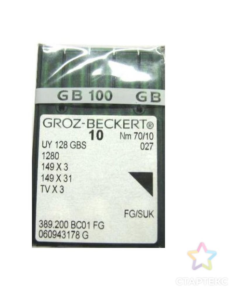 Игла Groz-beckert UYx128 GBS FG/SUK № 70/10 арт. ТМ-6305-1-ТМ-0015319 1